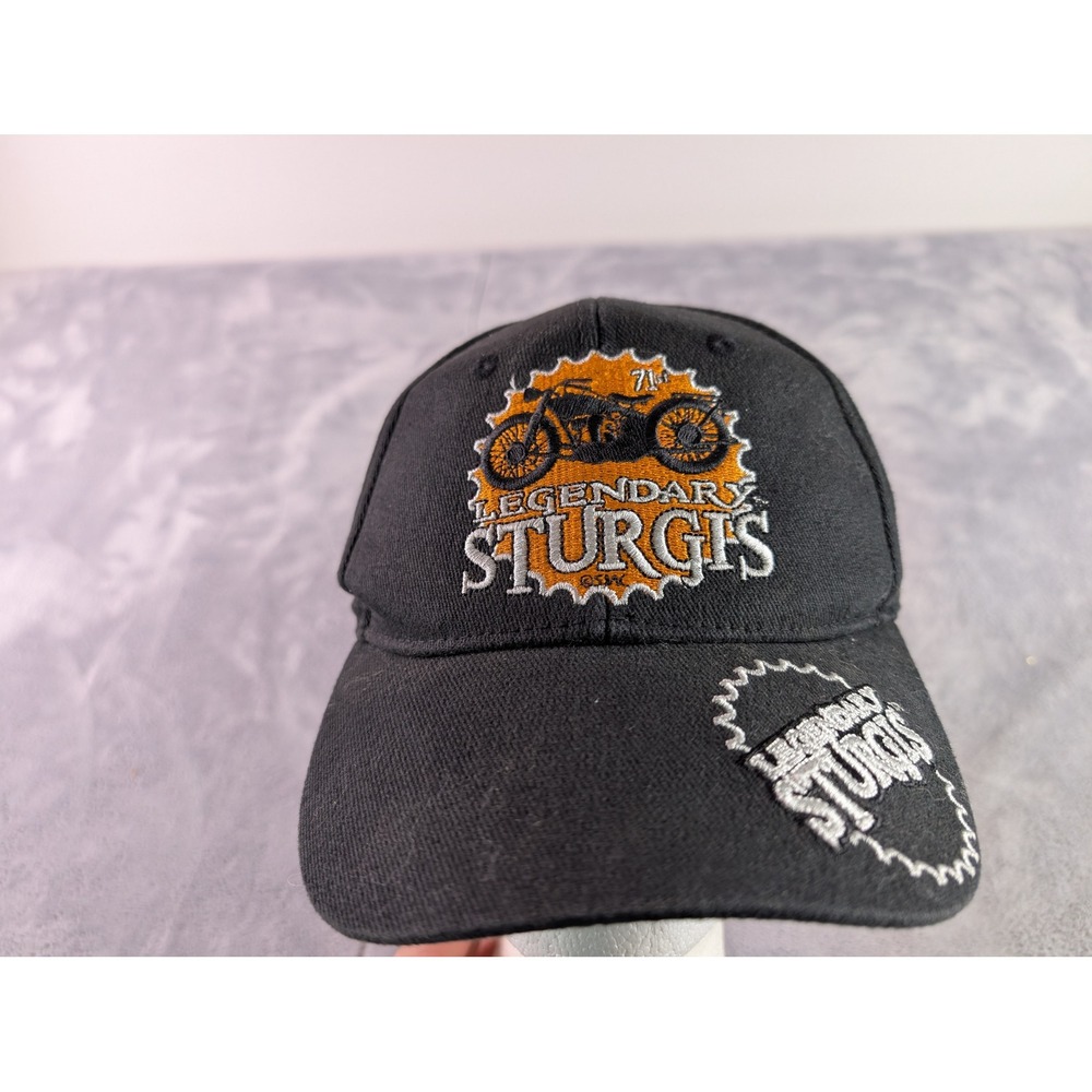 Legendary Sturgis 71st Anniversary Motorcycle Rally Hat SMC Black Fitted Cap